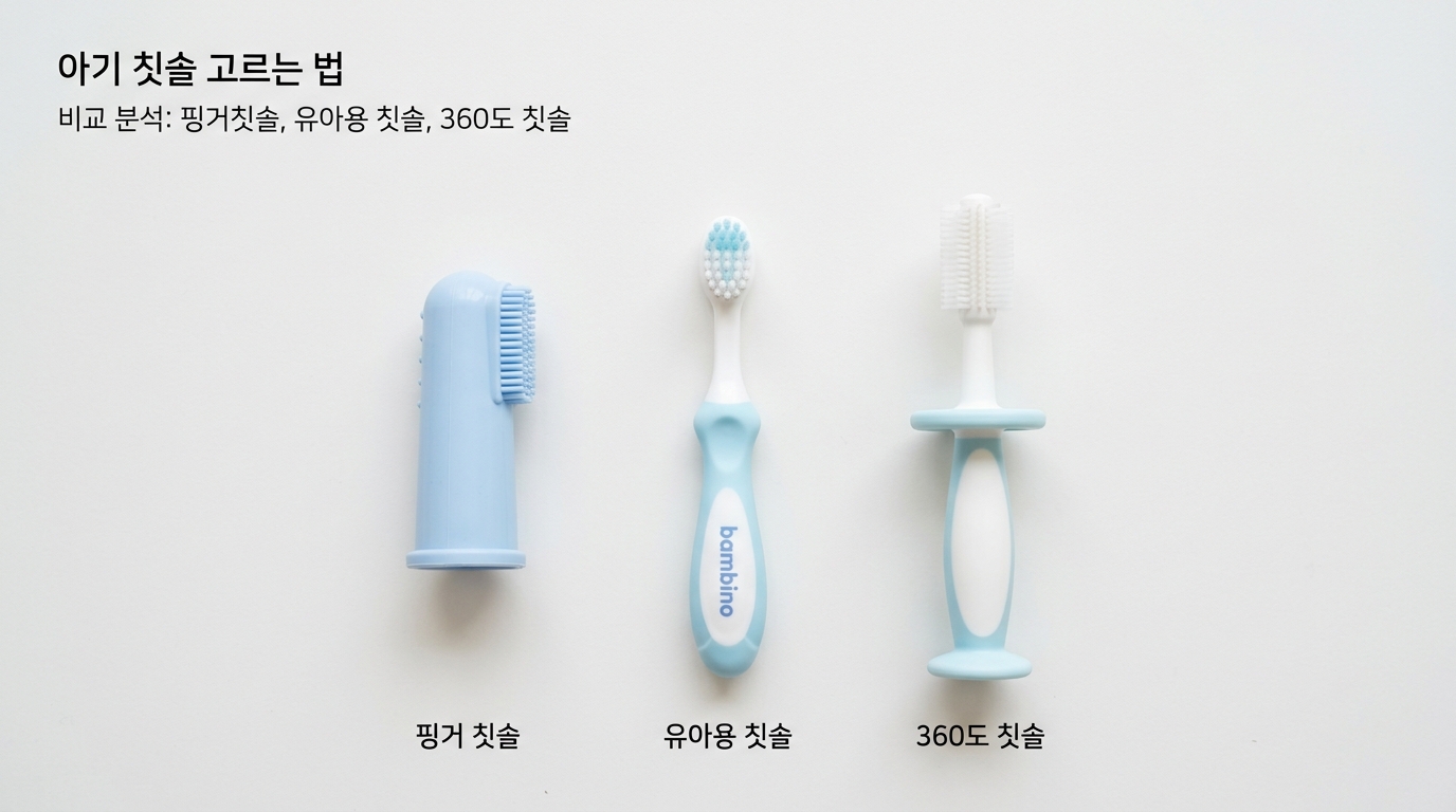 아기 칫솔 고르는 법 — 손가락 칫솔, 유아 칫솔, 360도 칫솔 종류 비교