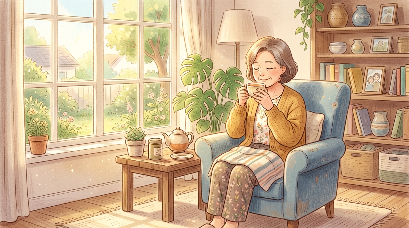 육아 번아웃 회복을 위한 혼자만의 휴식 시간 일러스트