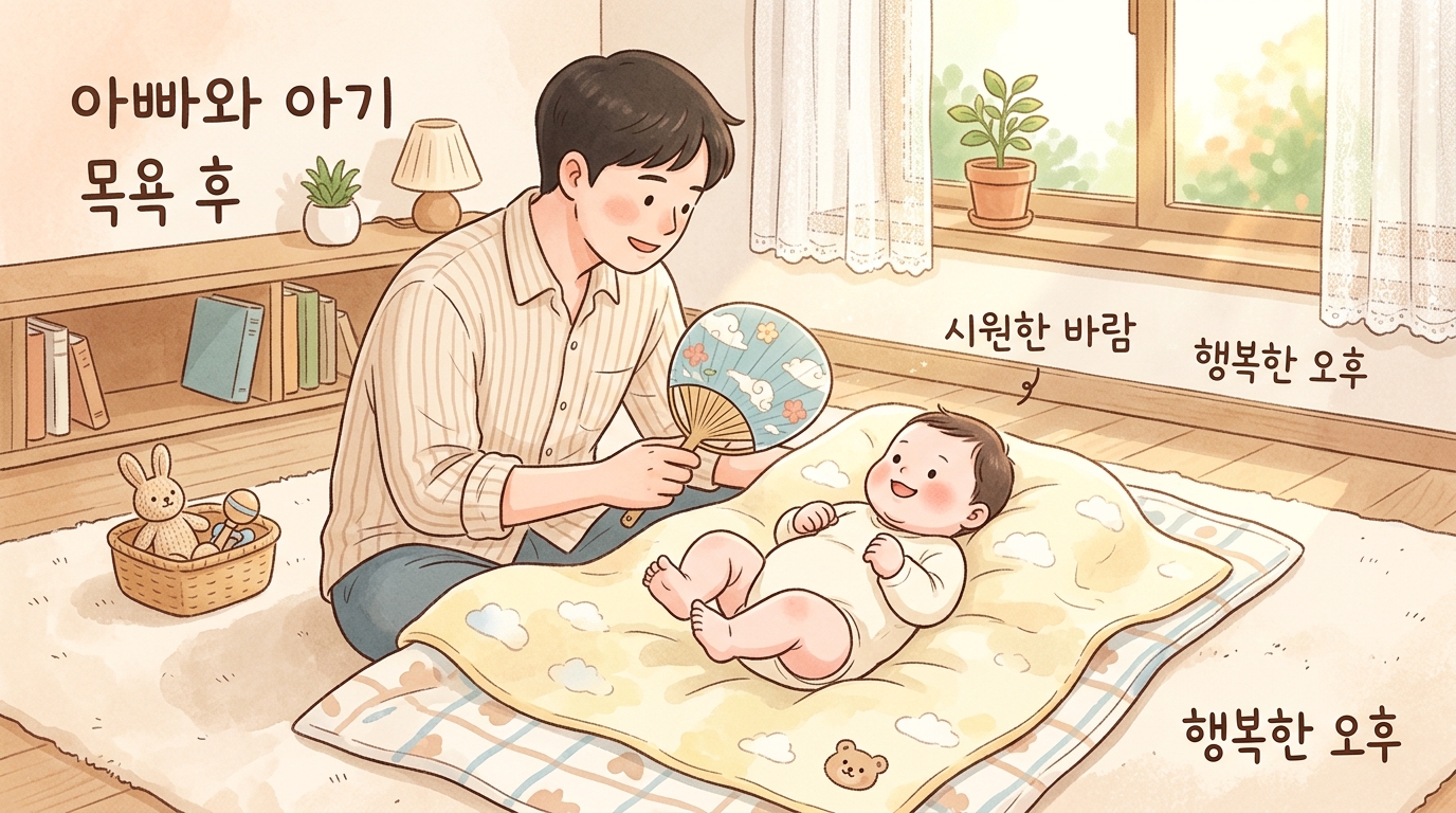아기 땀띠 관리 목욕 후 통풍