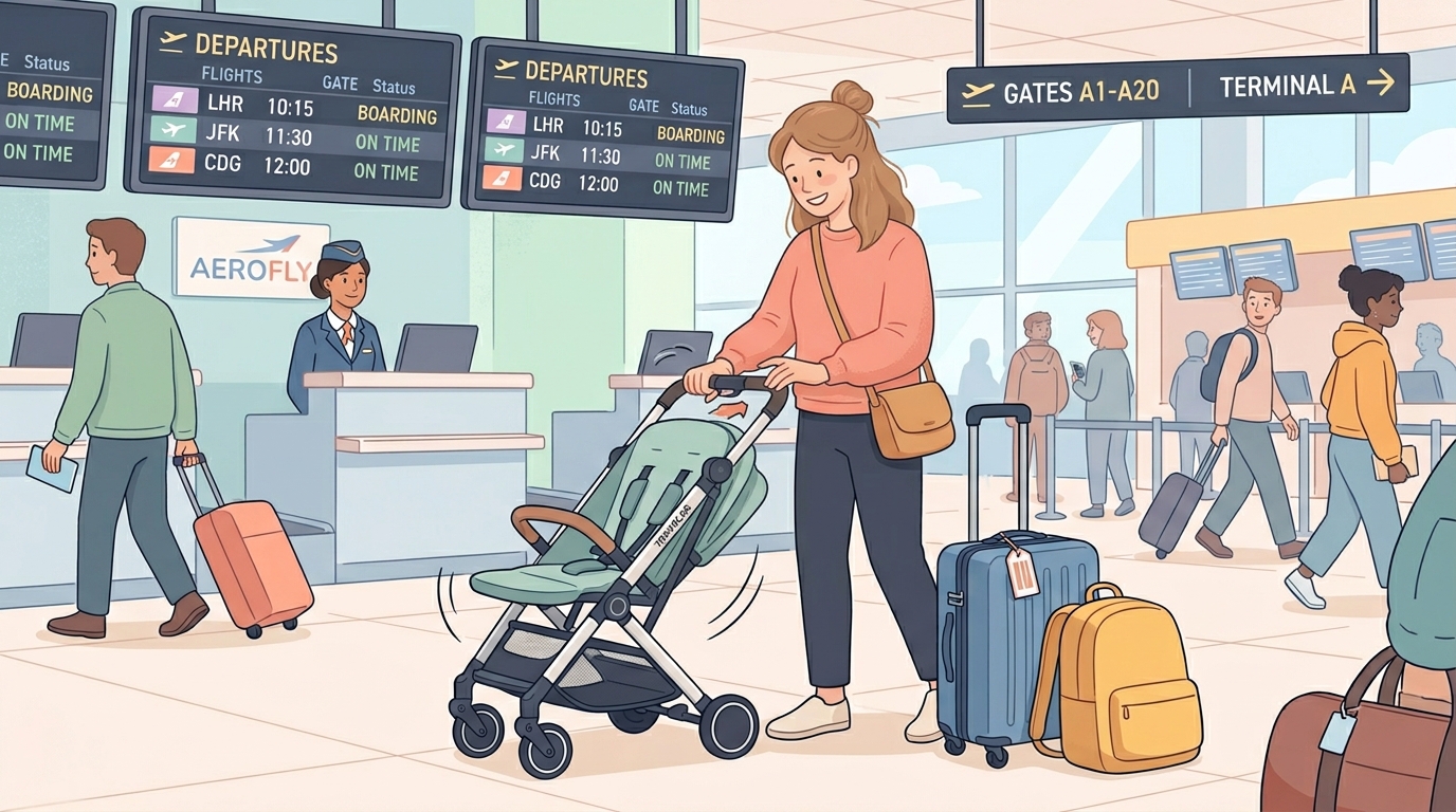 휴대용 유모차 추천 공항 기내반입 오토폴딩